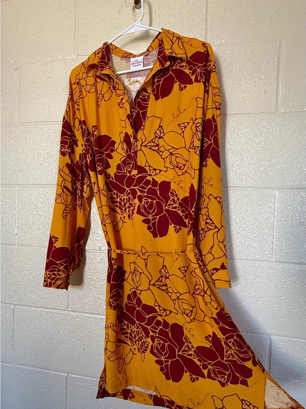 Makanani Dress Simply Sisters by  Lola Miller Woven Bamboo Aloha Wear Hilo Sz S